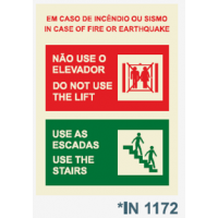 IN1172 em caso de incendio use escadas nao elevador