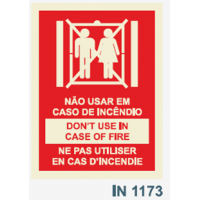 IN1173 em caso de incendio use escadas não elevador