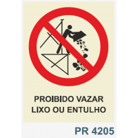 PR4205 proibido vazar lixo ou entulho
