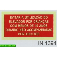 IN1394 evitar utilizacao elevador por criancas menos 10 anos