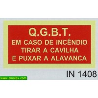 IN1408 qgbt em caso incendio tirar cavilha e puxar alavanca