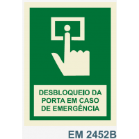 EM2452B premir botao para desbloqueio da porta em caso de...