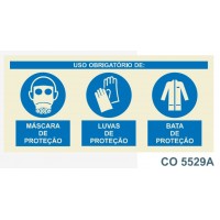CO5529A obrigatorio mascara luvas e botas de  proteccao
