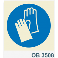 OB3508 obrigatorio luvas proteccao