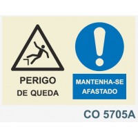 CO5705A perigo queda mantenha-se afastado