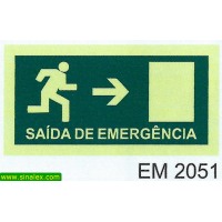 EM2051 seta saida emergencia direita esquerda frente cima...