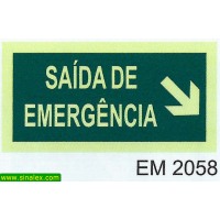 EM2058 seta saida emergencia direita esquerda frente cima...