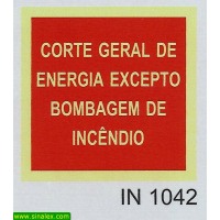 IN1042 corte geral de energia excepto bombagem de incendio