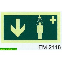 EM2118 chuveiro emergencia seta esquerda direita frente