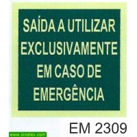 EM2309 saida utilizar exclusivamente caso emergencia