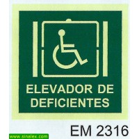 EM2316 elevador evacuacao deficientes