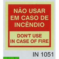 IN1051 não usar em caso de incendio dont use in case of fire