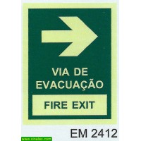 EM2412 via evacuacao fire exit seta esquerda direita