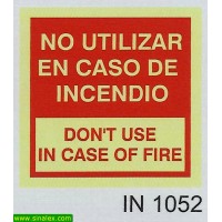 IN1052 nao usar em caso de incendio dont use in case of fire