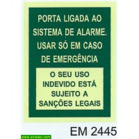 EM2445 porta ligada sistema alarme emergencia