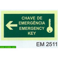 EM2511 chave emergencia emergency key esquerda direita...