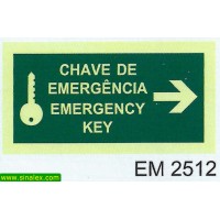 EM2512 chave emergencia emergency key esquerda direita...
