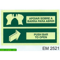 EM2521 saida emergencia apoiar barra abrir push bar open