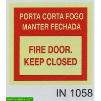IN1058 porta corta fogo manter fechada fire door keep closed