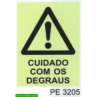 PE3205 perigo atencao cuidado degraus