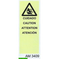 AM3409 cuidado caution attention atencion