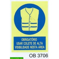 OB3706 obrigatorio colete alta visibilidade seguranca