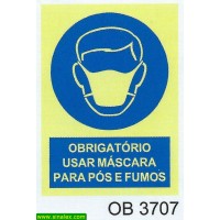 OB3707 obrigatorio mascara proteccao pos fumos