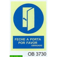 OB3730 obrigatorio feche porta favor obrigado