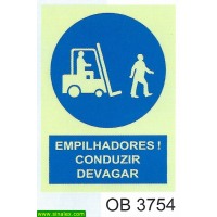 OB3754 empilhadores conduzir devagar