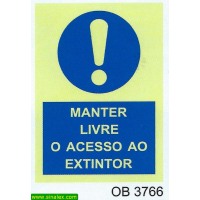 OB3766 manter livre acesso extintor